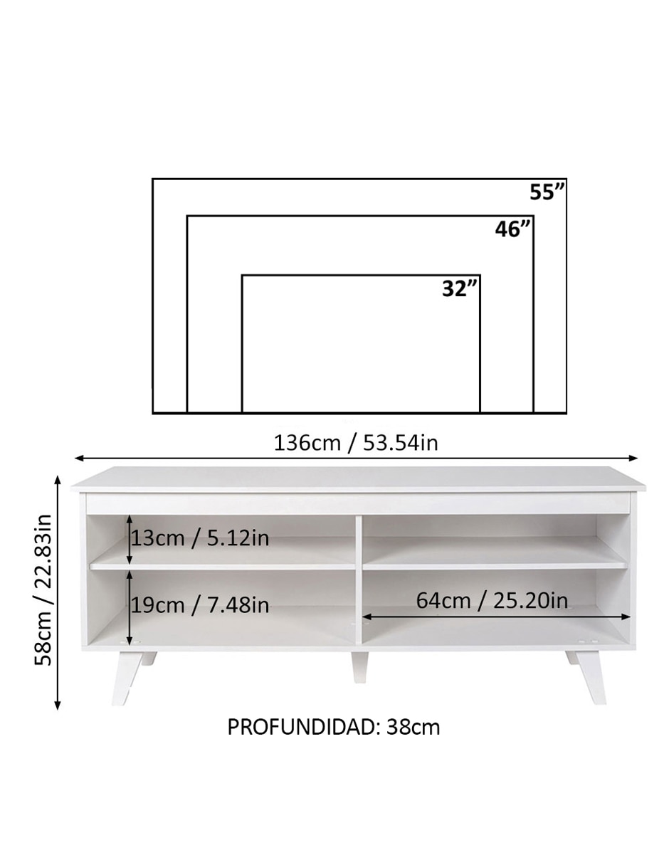 Mueble de tv armable de MDP 18