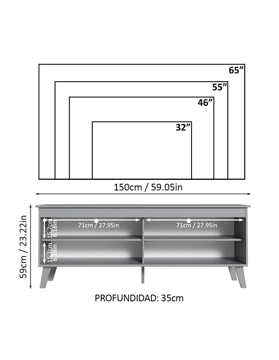 Mueble de tv armable de MDP 22