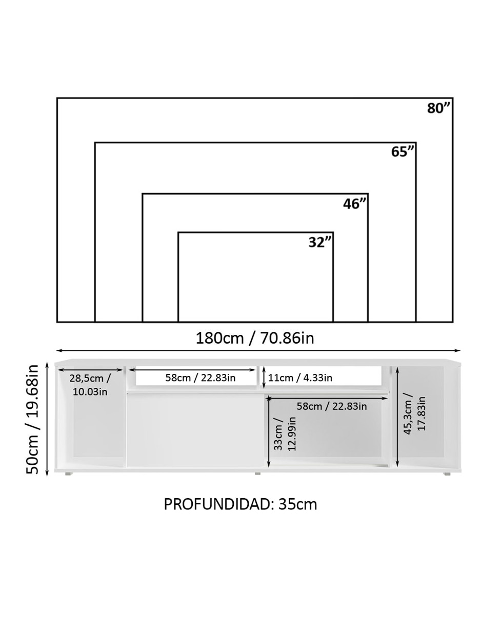 Mueble de tv armable Madesa de MDP