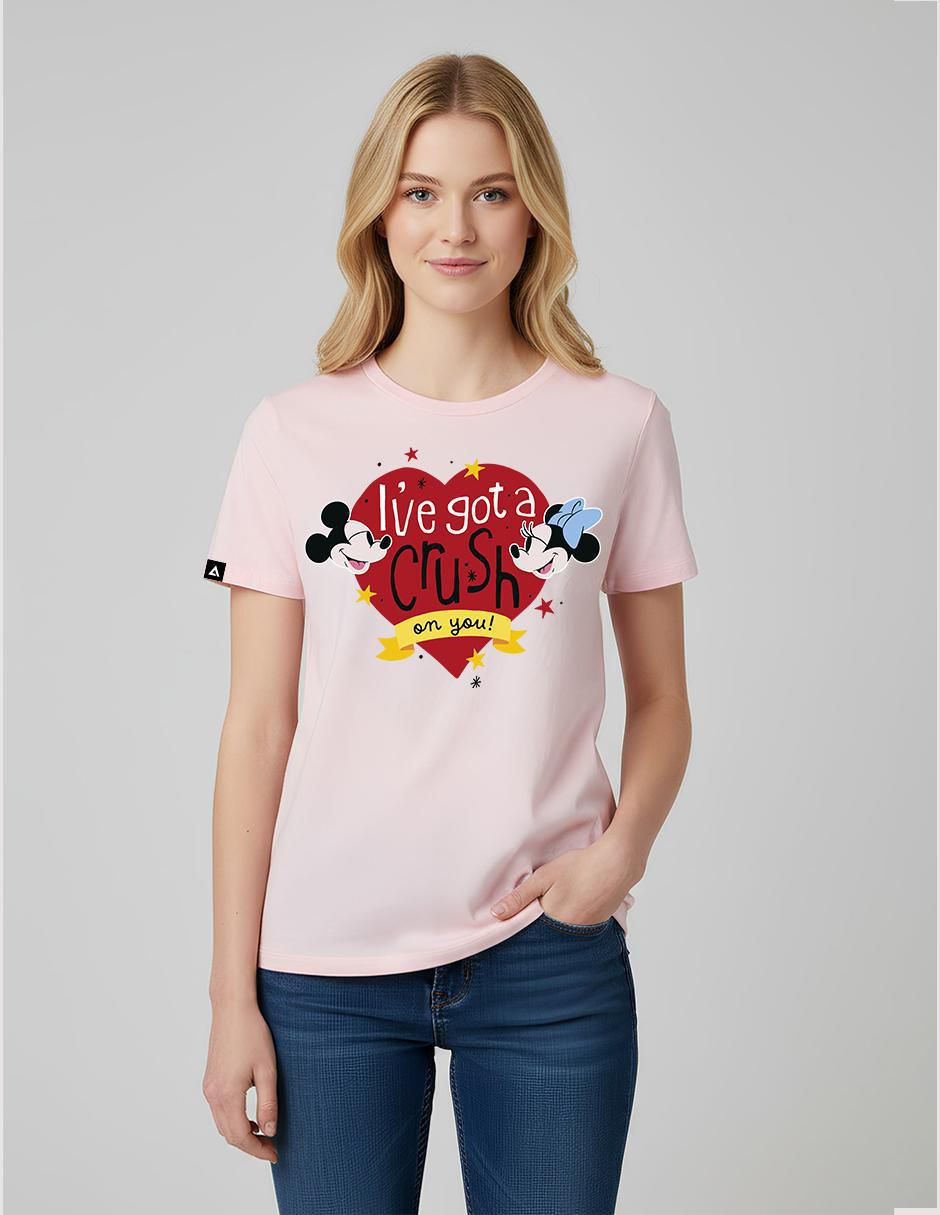 Playera manga corta mickey mouse cuello redondo para mujer Playera manga corta mickey mouse cuello redondo para mujer