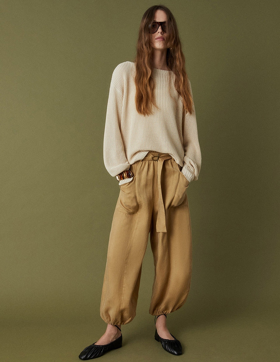 Pantalón relaxed amplio para mujer