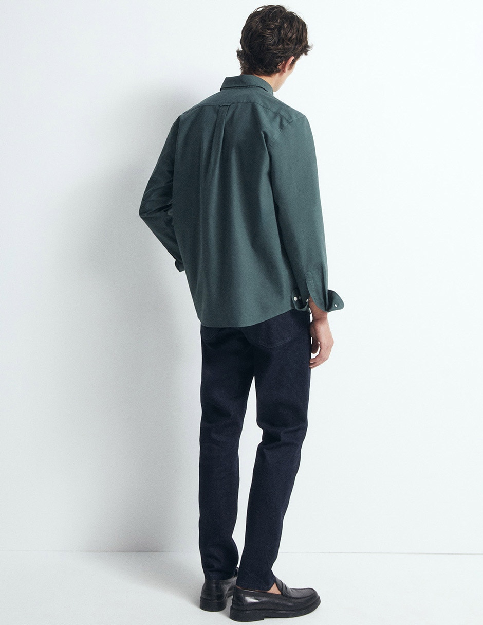 Sobrecamisa casual de algodón manga larga para hombre 2