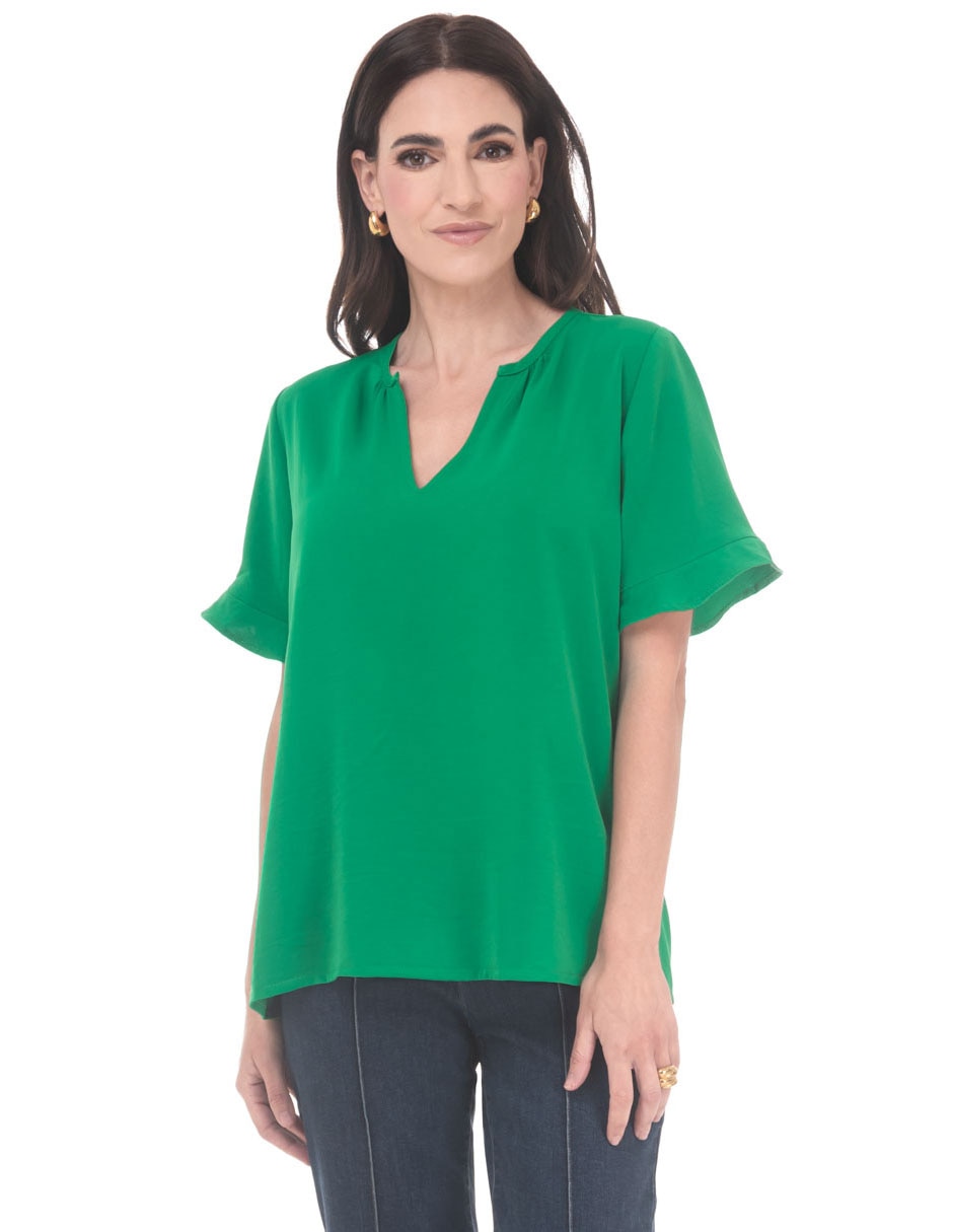 Blusa manga corta para mujer