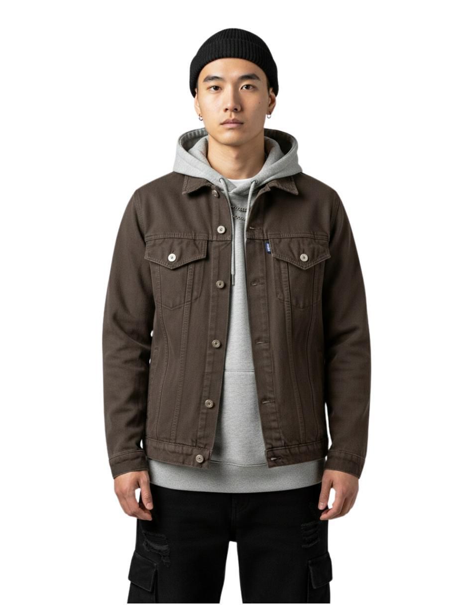 Chamarra denim de mezclilla con bolsillos para hombre
