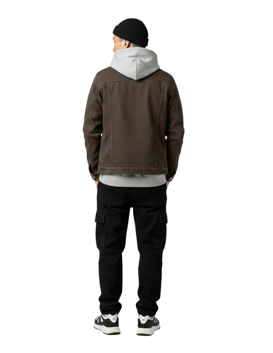 Chamarra denim de mezclilla con bolsillos para hombre