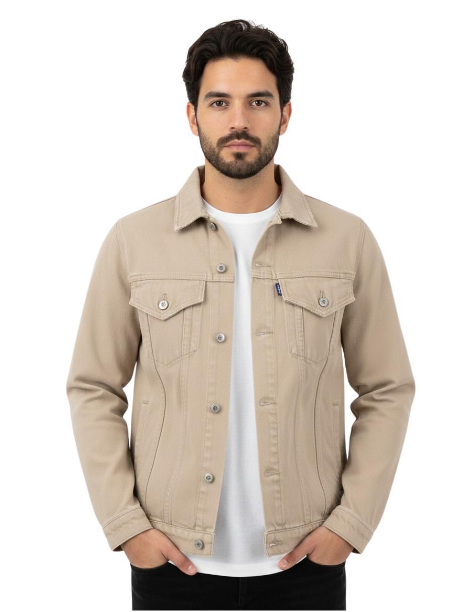 Chamarra denim de mezclilla con bolsillos para hombre