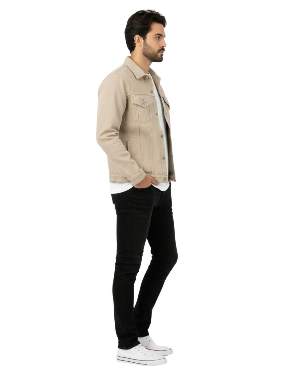 Chamarra denim de mezclilla con bolsillos para hombre