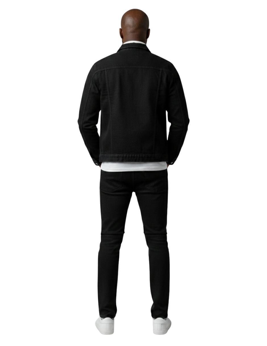 Chamarra denim de mezclilla con bolsillos para hombre