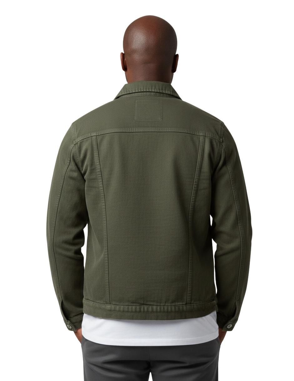 Chamarra denim de mezclilla con bolsillos para hombre 2