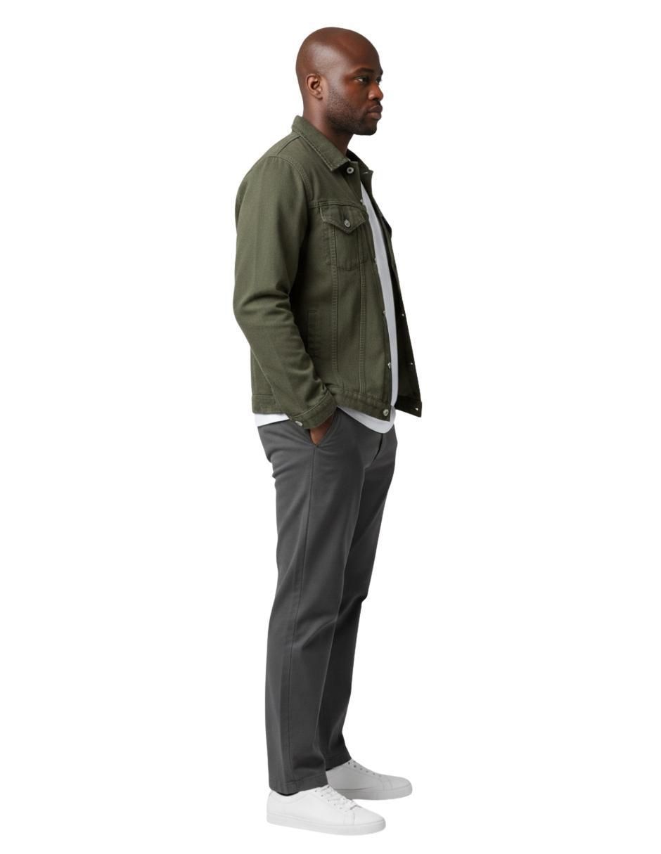 Chamarra denim de mezclilla con bolsillos para hombre