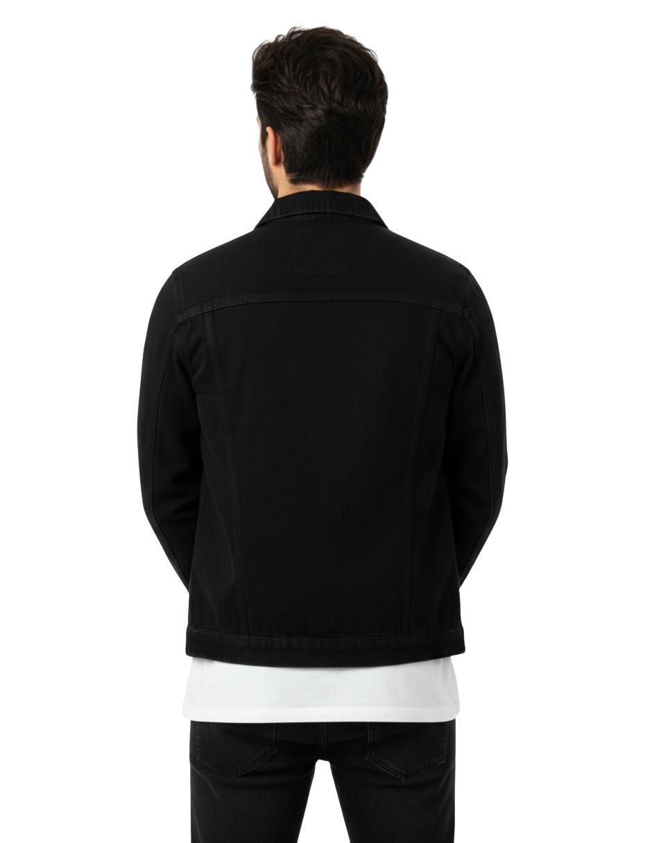 Chamarra denim de mezclilla con bolsillos para hombre