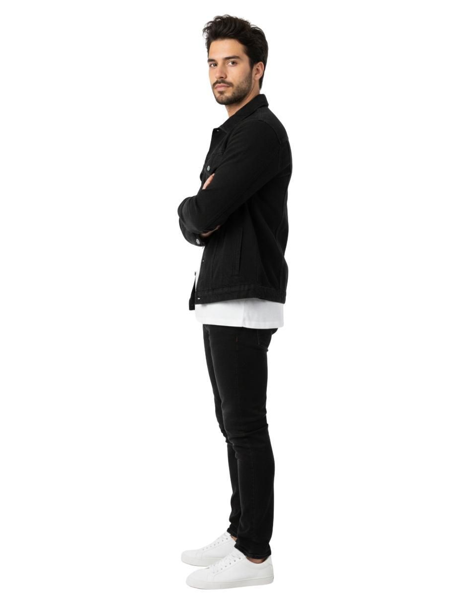 Chamarra denim de mezclilla con bolsillos para hombre 6