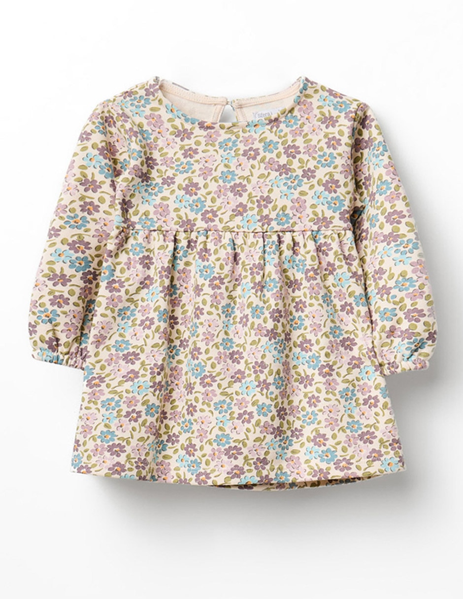 Vestido manga globo para niña