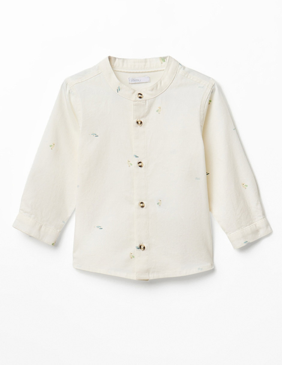Camisa casual de algodón manga larga para niño