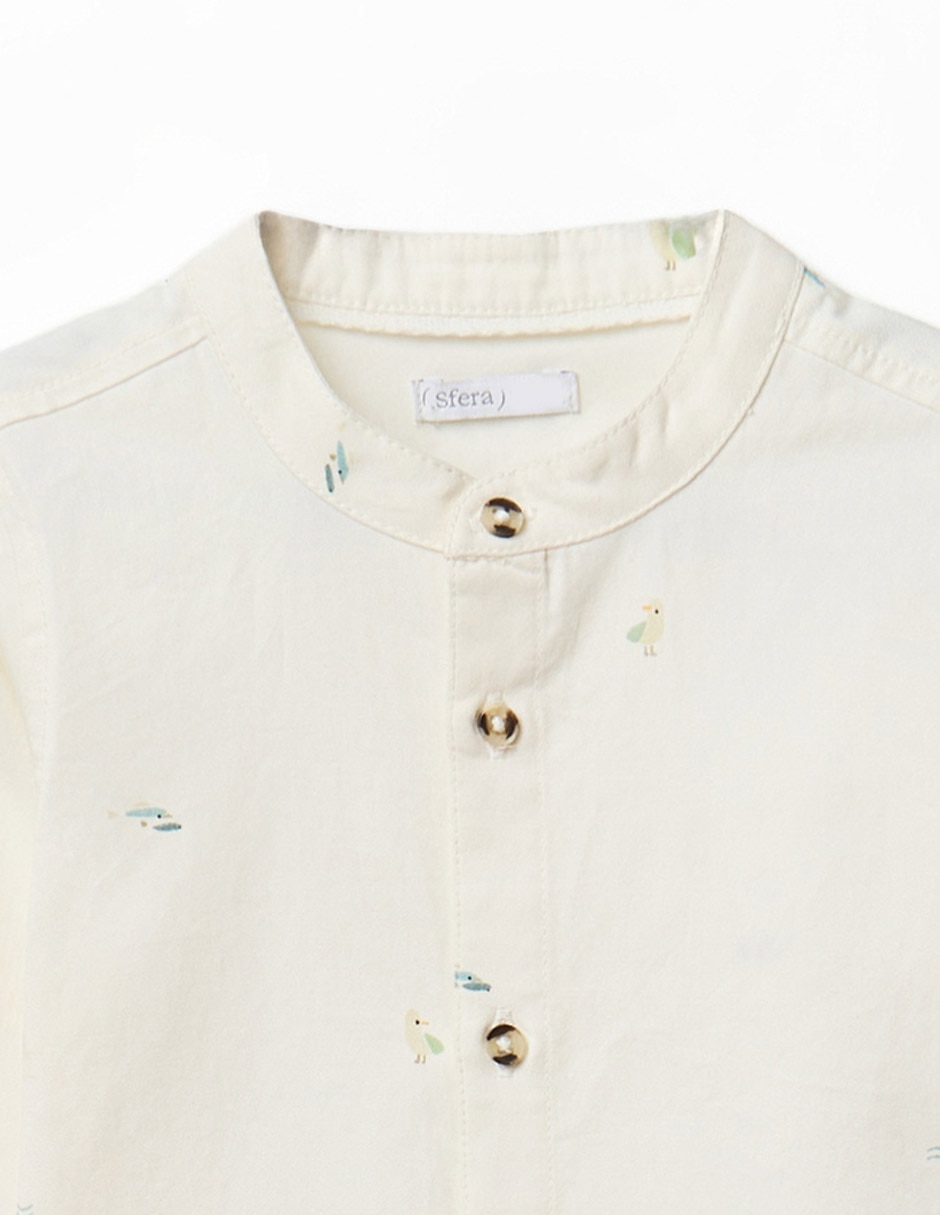 Camisa casual de algodón manga larga para niño 2
