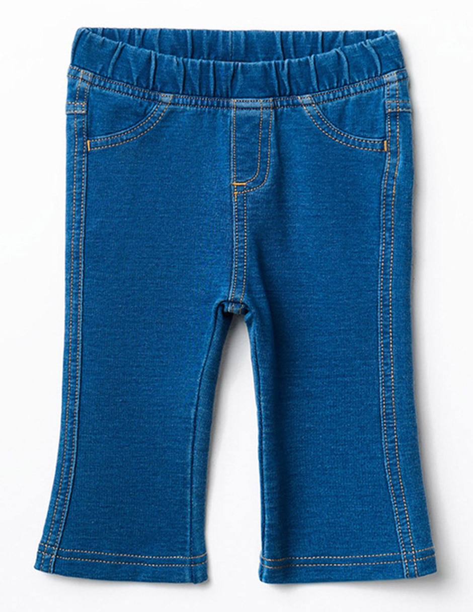 Jeans flare lavado medio para niña