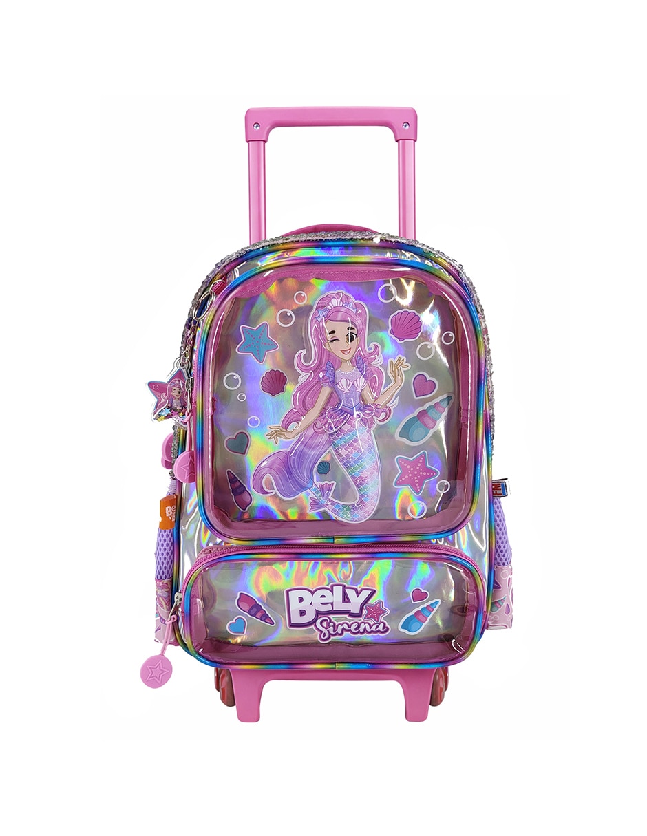 Mochila con ruedas escolar bely y beto Fotorama sirena bely para niña