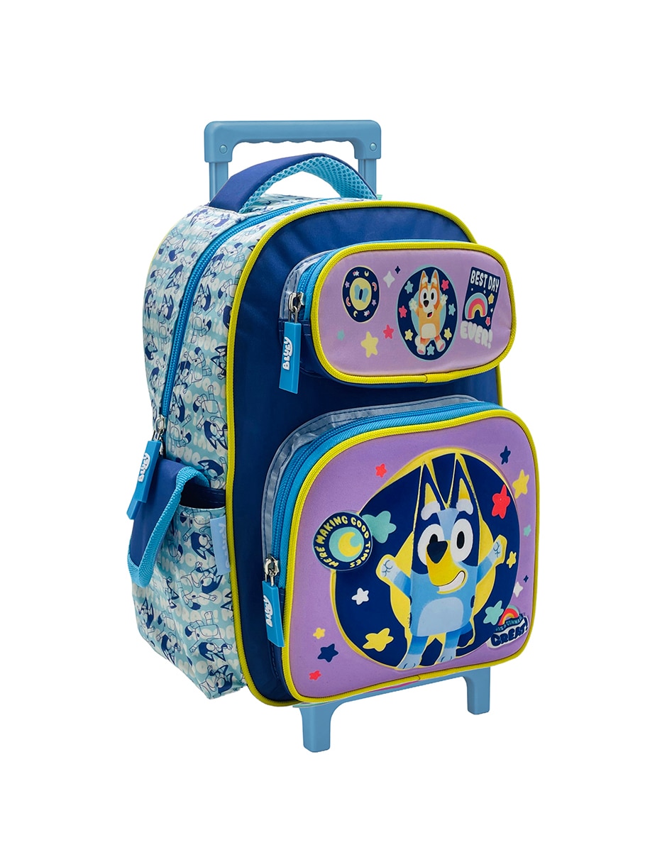 Mochila con ruedas escolar Bluey best day unisex