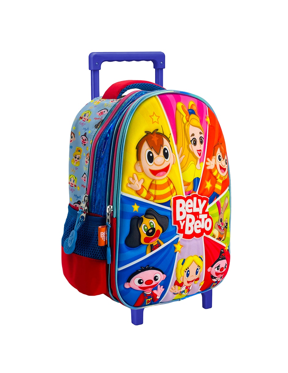 Mochila con ruedas escolar bely y beto mejores amigos unisex