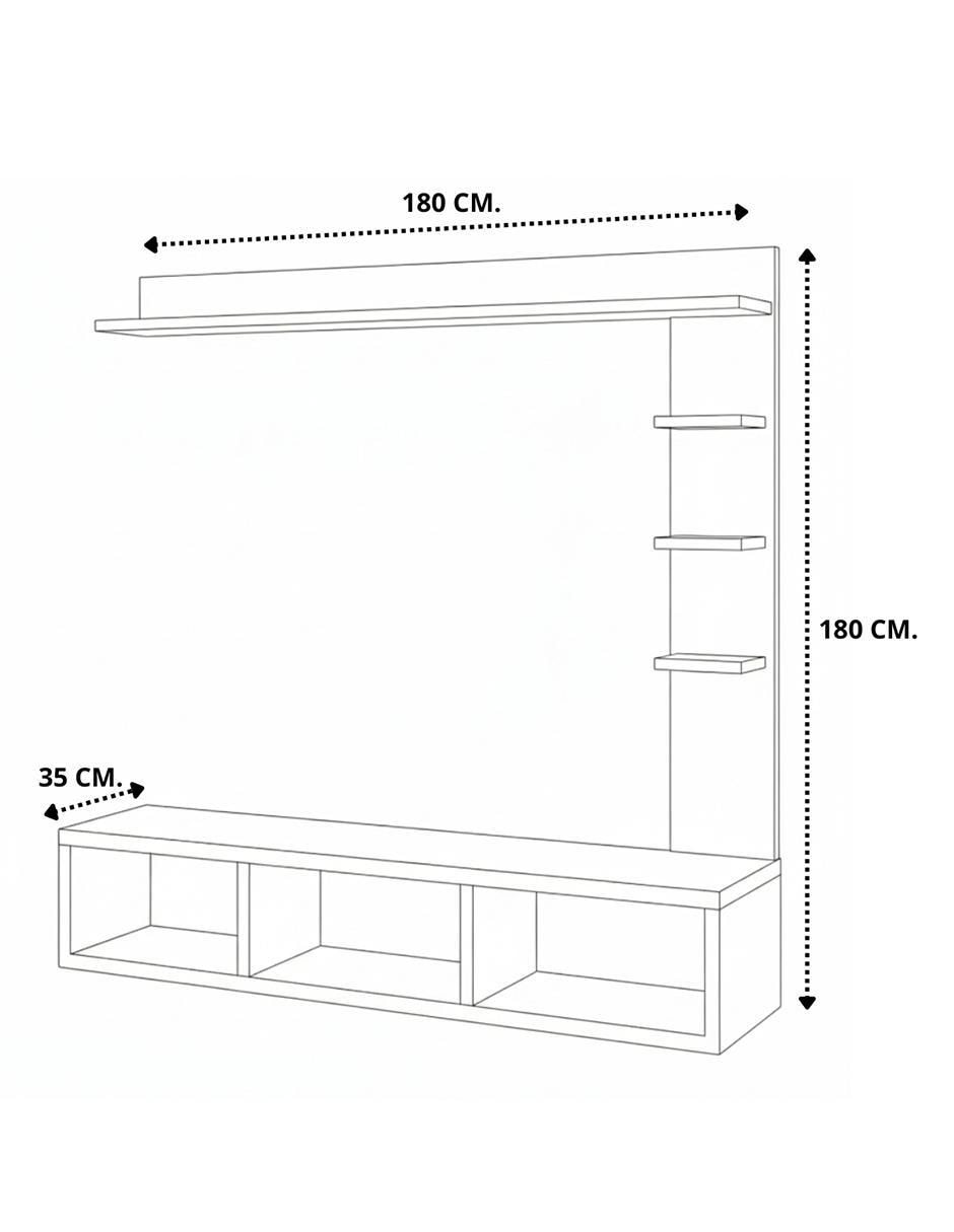 Mueble flotante para TV armable de melamina 6