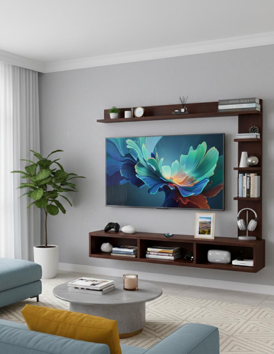 Mueble flotante para TV armable de melamina 3