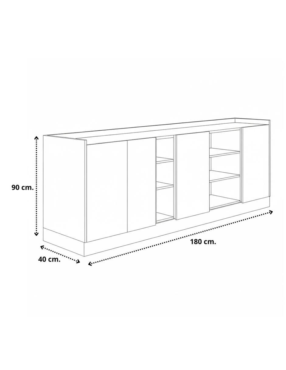 Mueble de TV armable de melamina 7