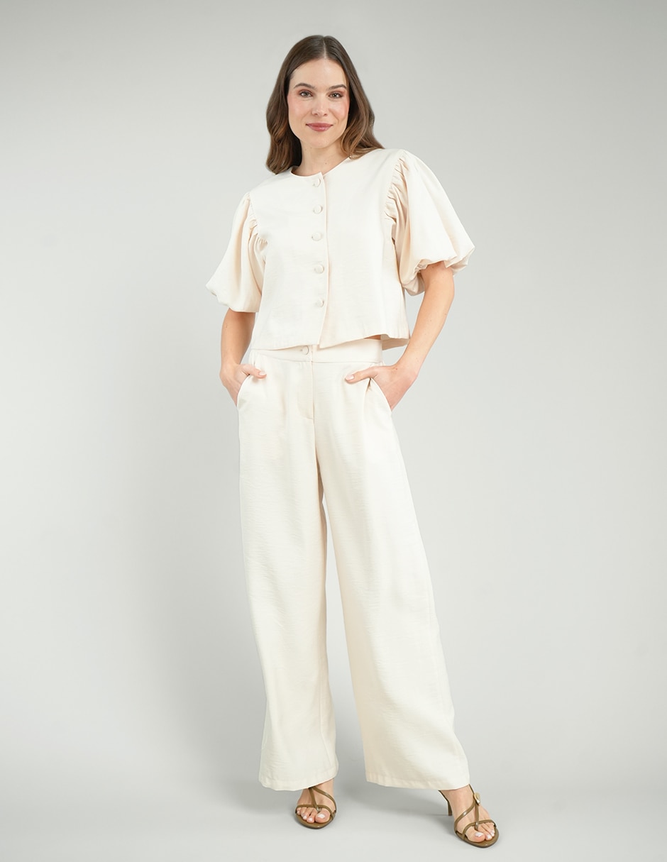 Pantalón regular wide leg para mujer 3