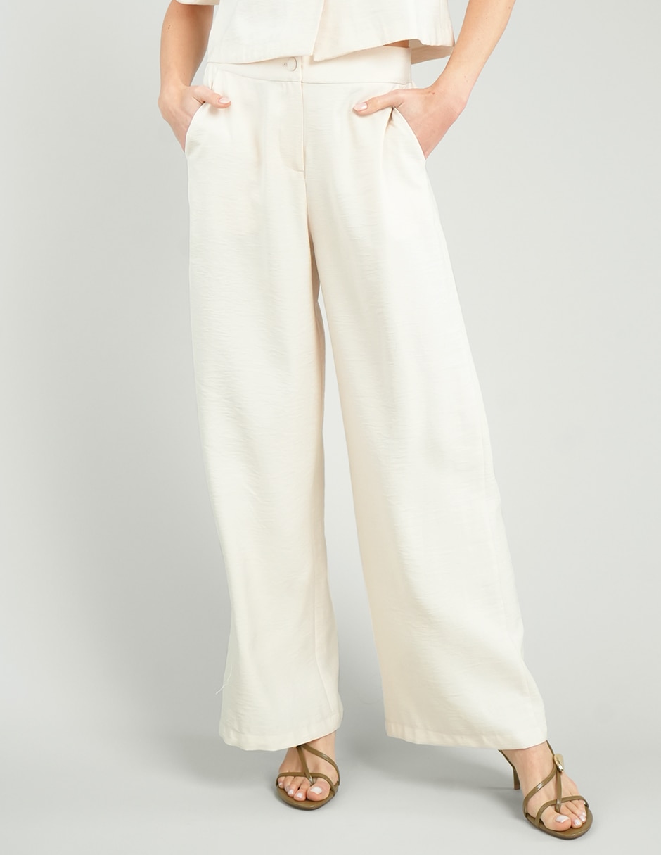Pantalón regular wide leg para mujer