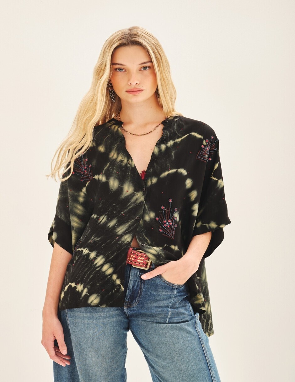 Blusa manga corta para mujer