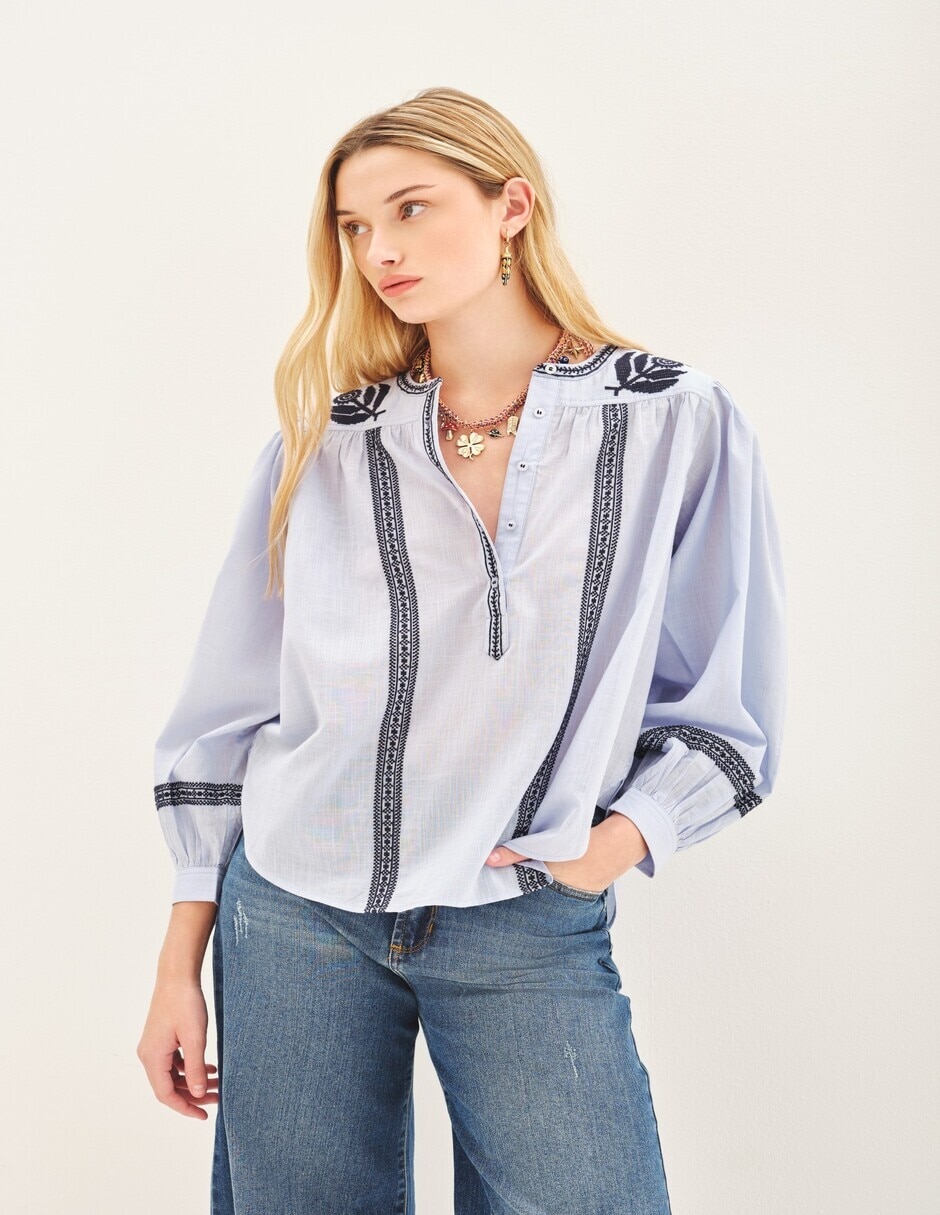 Blusa Manga Larga Para Mujer