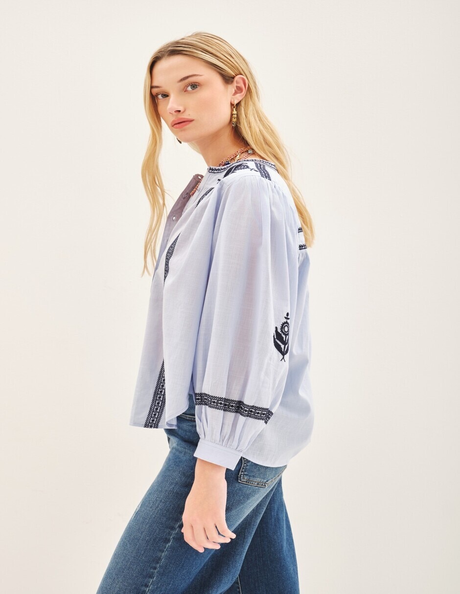 Blusa Rapsodia Manga Larga Para Mujer