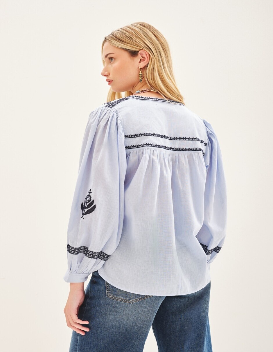 Blusa Rapsodia Manga Larga Para Mujer