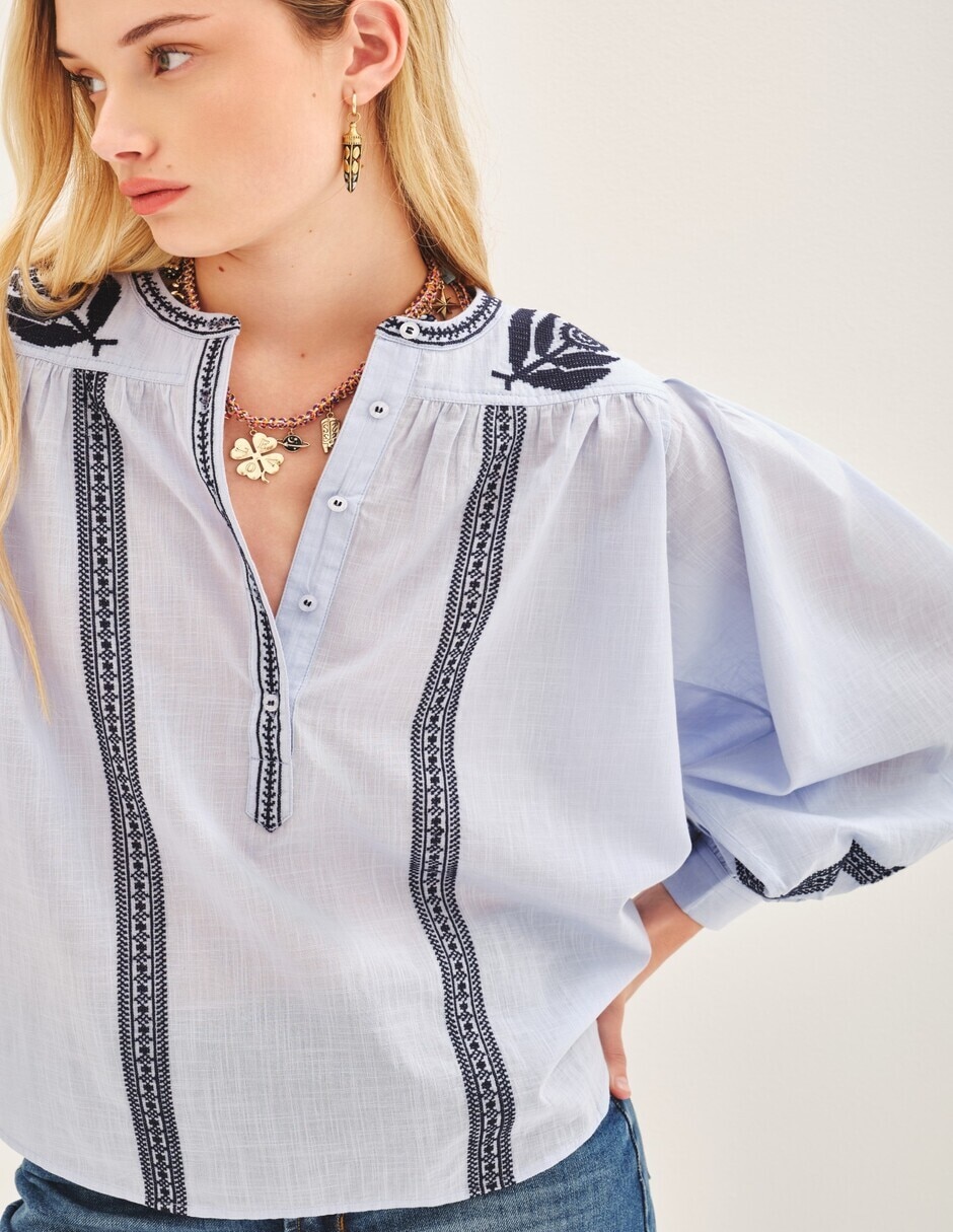 Blusa Rapsodia Manga Larga Para Mujer