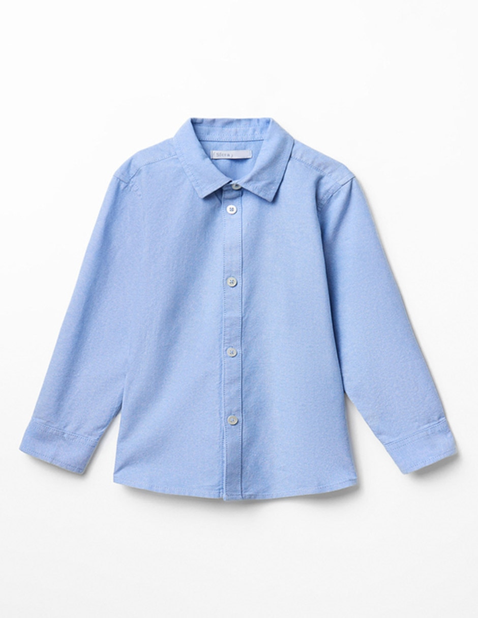 Camisa casual de algodón manga larga para niño