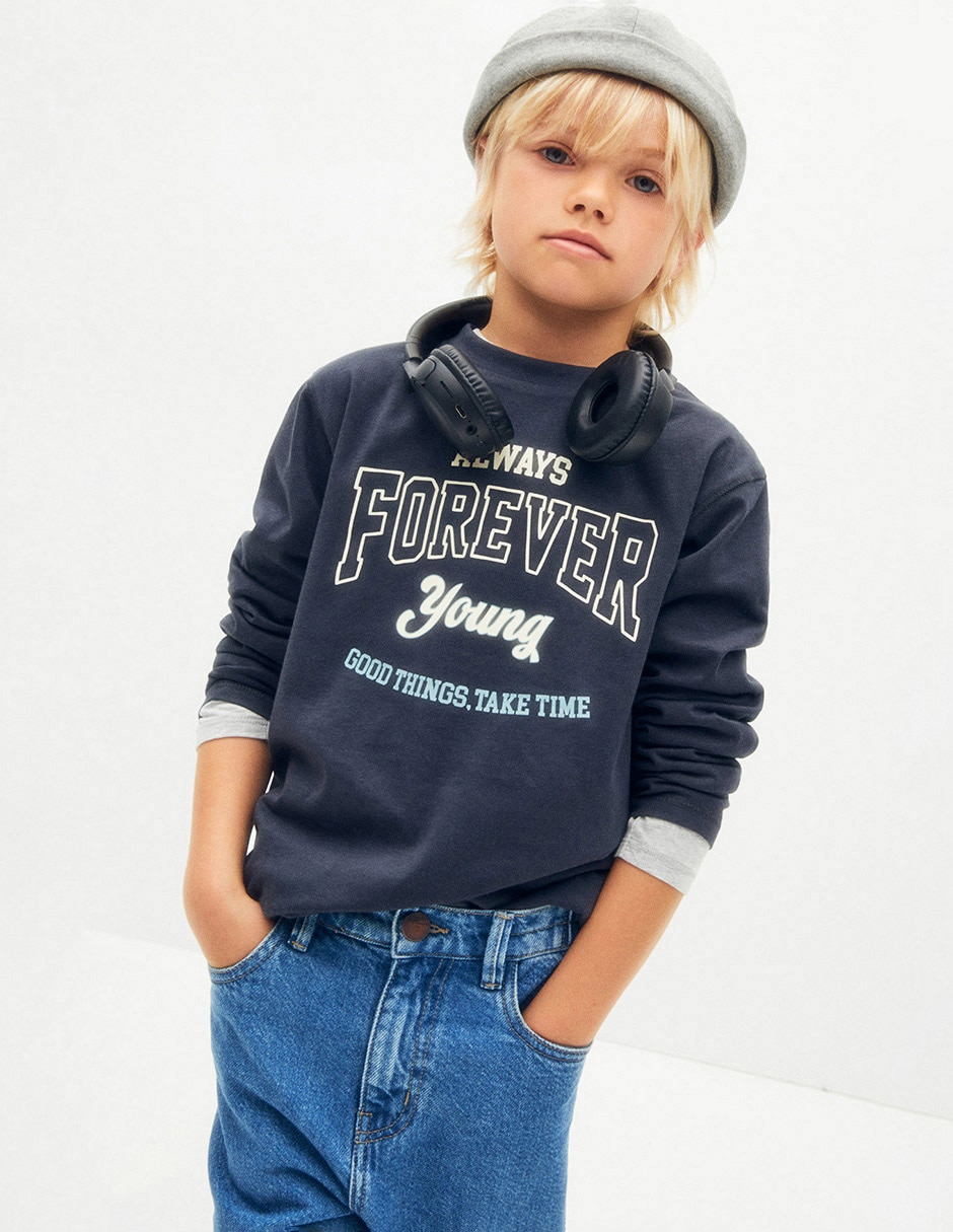 Playera manga larga para niño Playera manga larga para niño