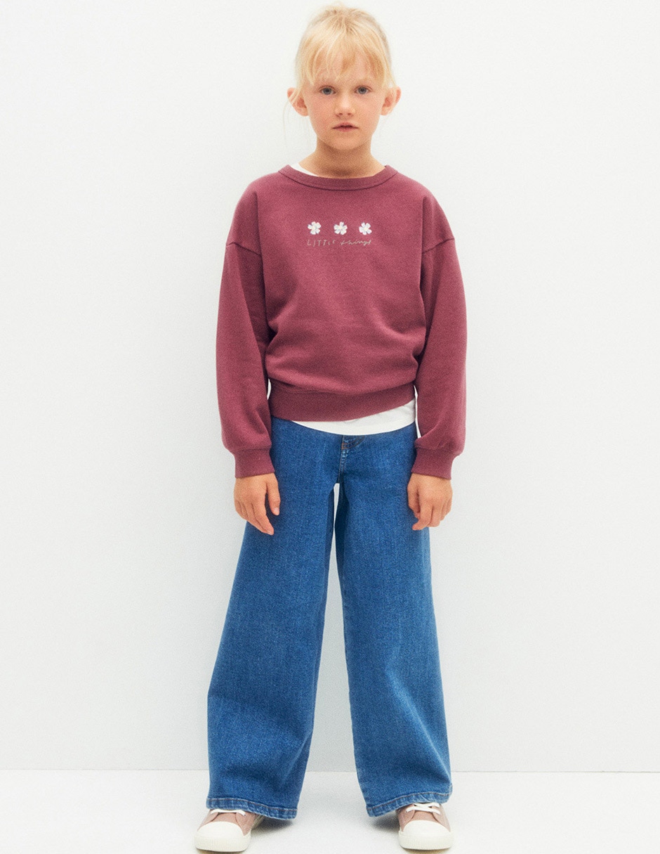 Jeans wide leg para niña