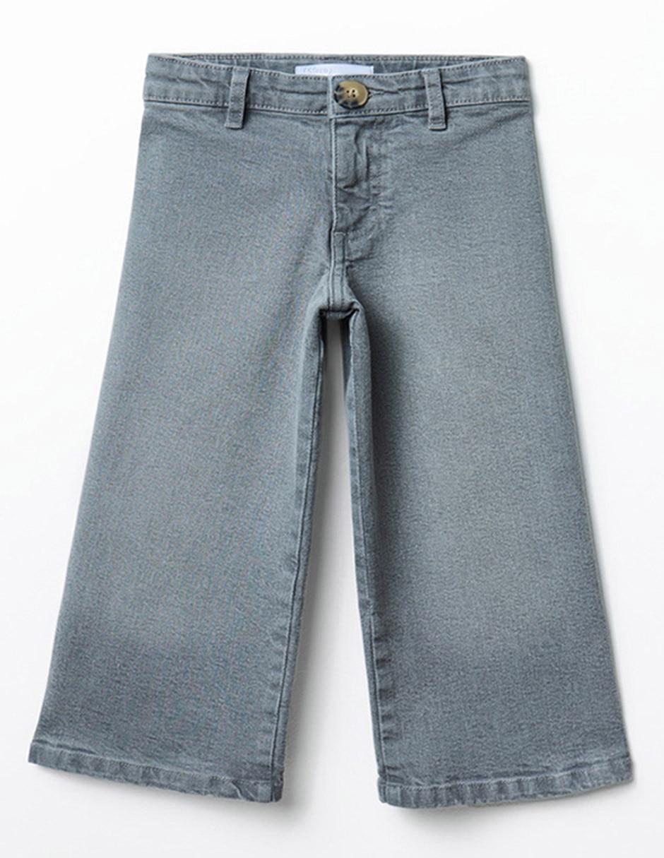 Jeans wide leg deslavado para niña 2