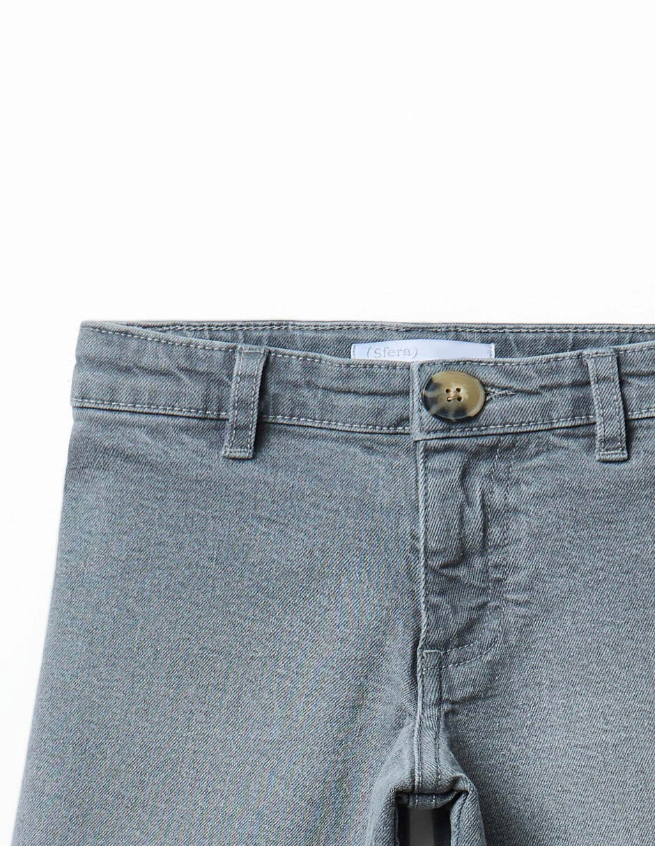 Jeans wide leg deslavado para niña 7
