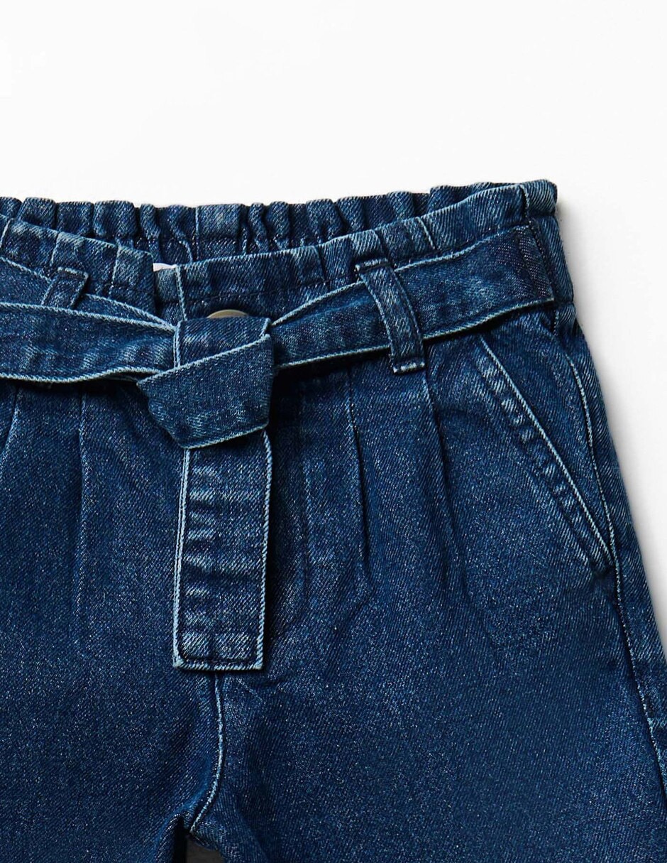 Jeans wide leg lavado obscuro para niña 2