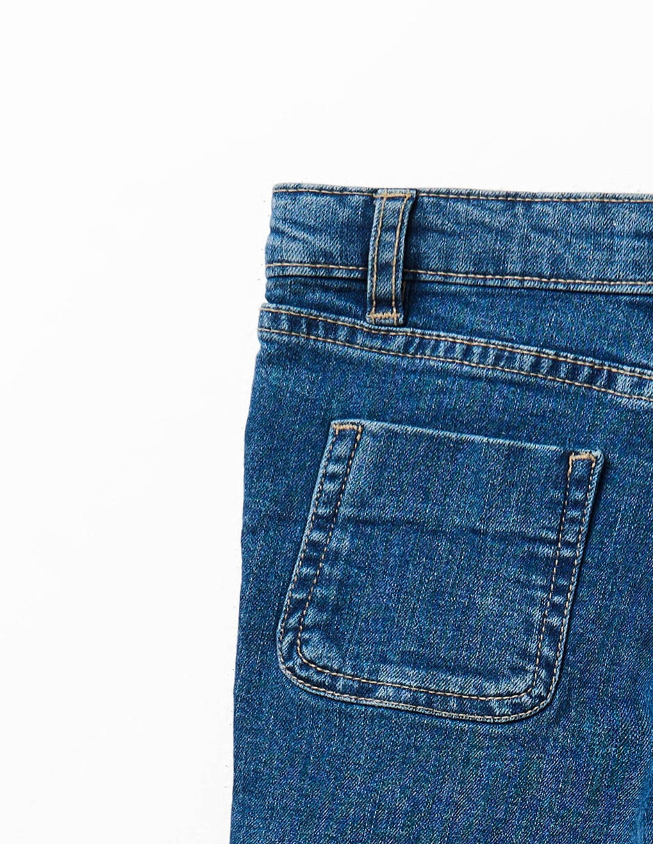 Jeans flare lavado medio para niña 4