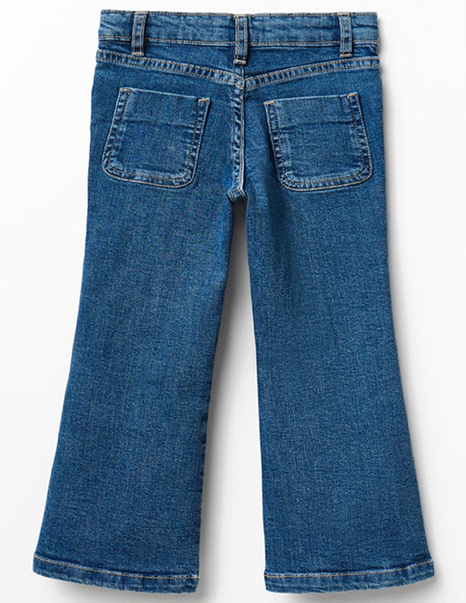 Jeans flare lavado medio para niña 2