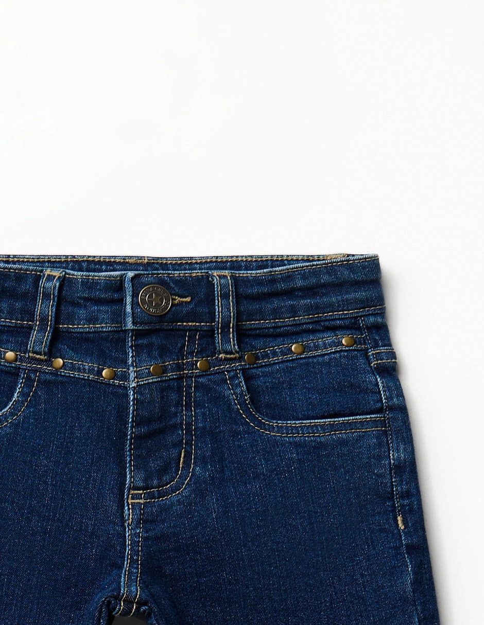 Jeans wide leg lavado obscuro para niña 3
