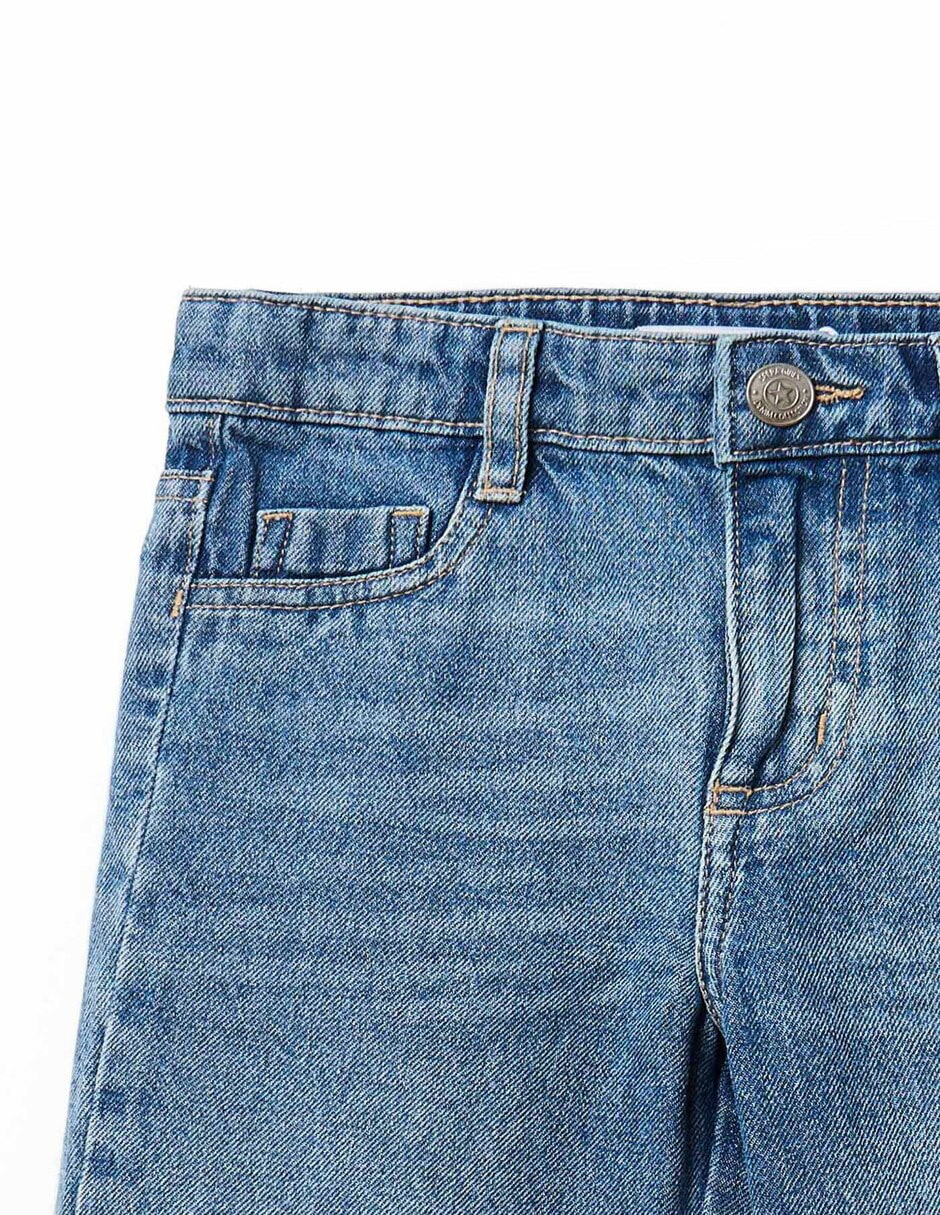 Jeans straight lavado stone wash para niña 5