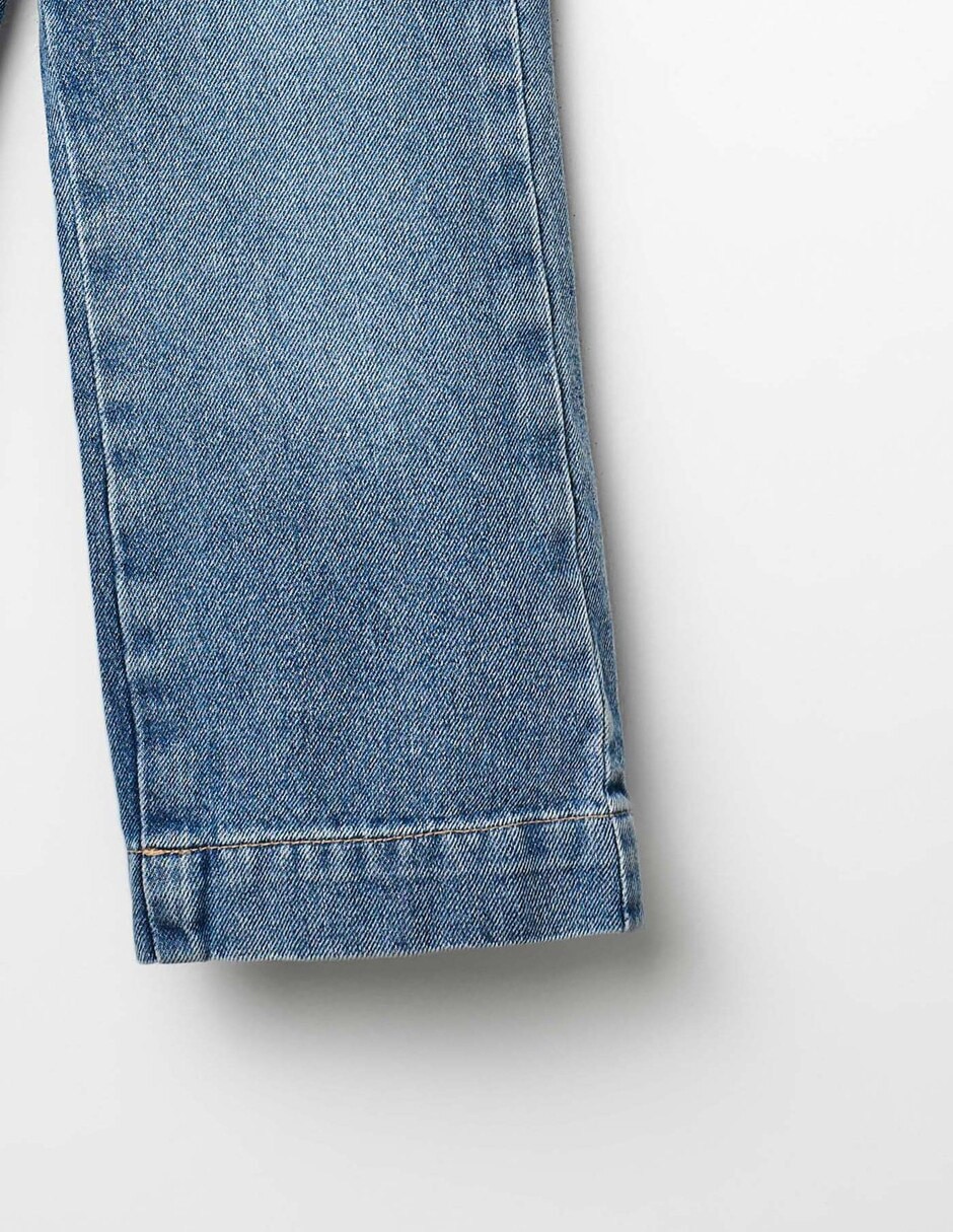 Jeans straight lavado stone wash para niña 4