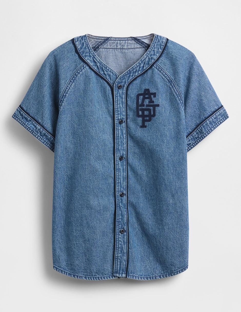 Camisa Casual De Algodón Manga Al Codo Para Niño