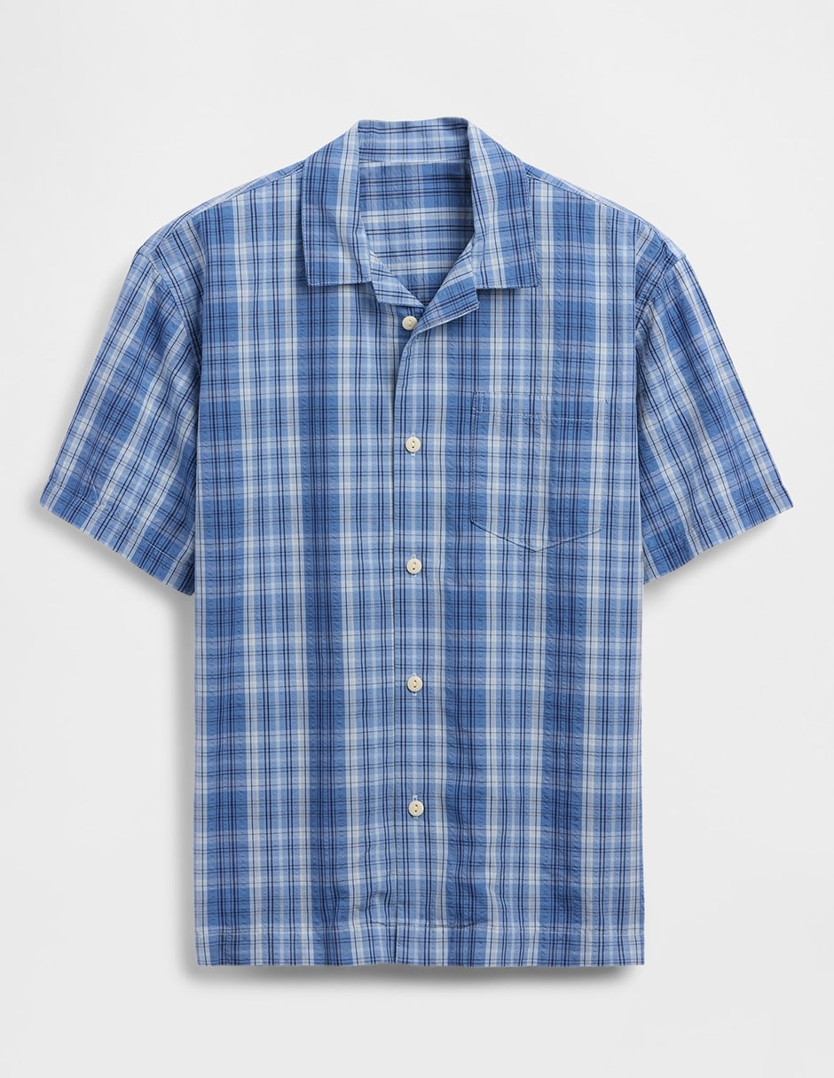Camisa casual de algodón manga al codo para niño