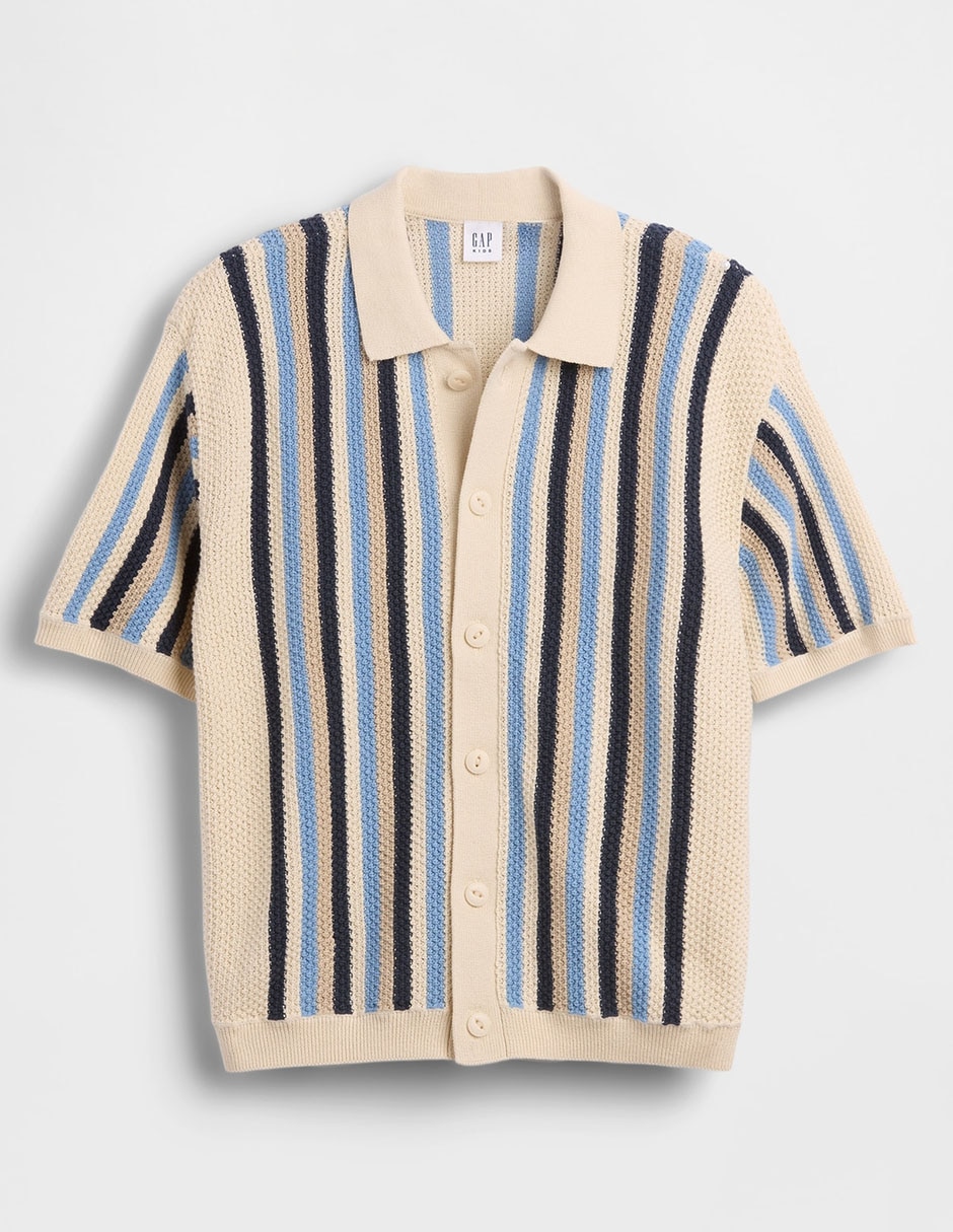 Playera tipo polo de algodón para niño