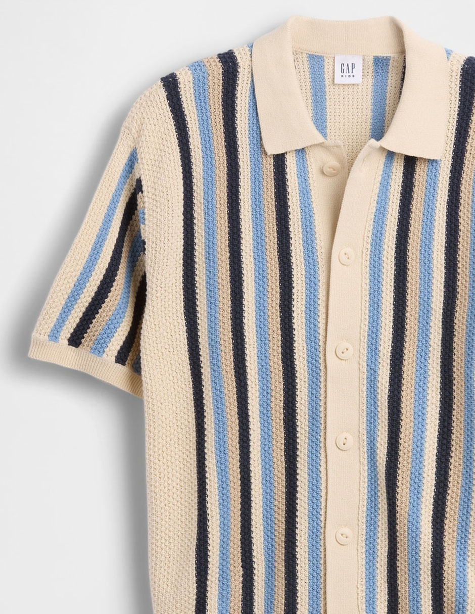 Playera tipo polo de algodón para niño