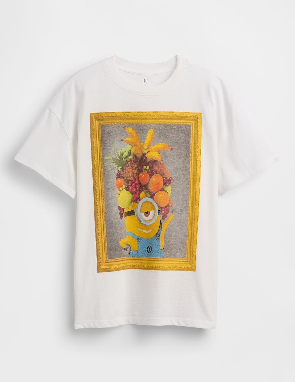 Playera Minions manga corta para niña