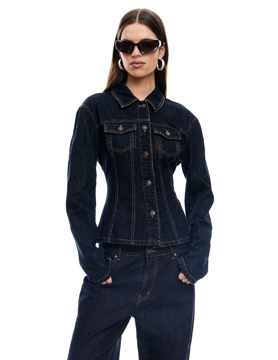 Chamarra denim de mezclilla para mujer Chamarra denim de mezclilla para mujer